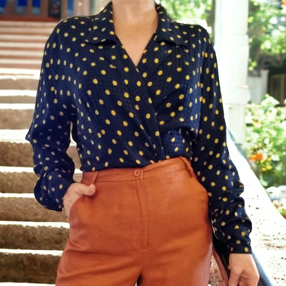 Vtg Silk Blouse